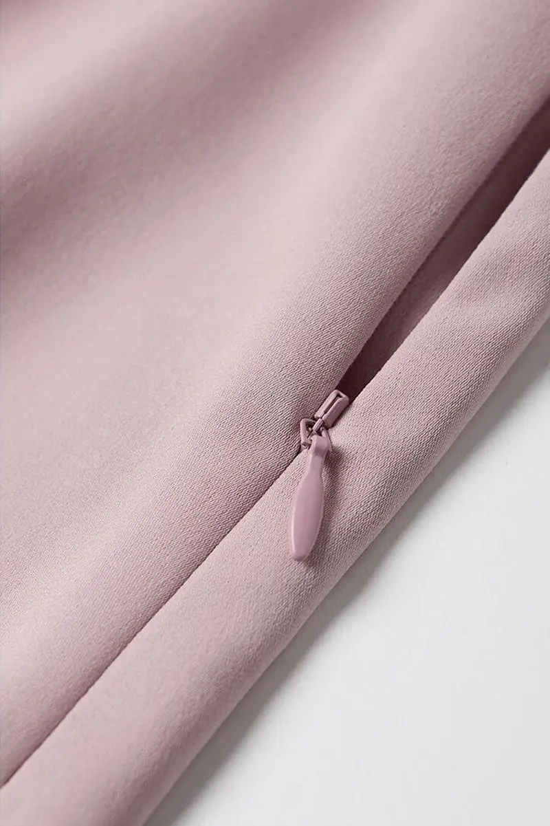 Pink Row-Style Sleeveless Midi Dress - HBQMJX