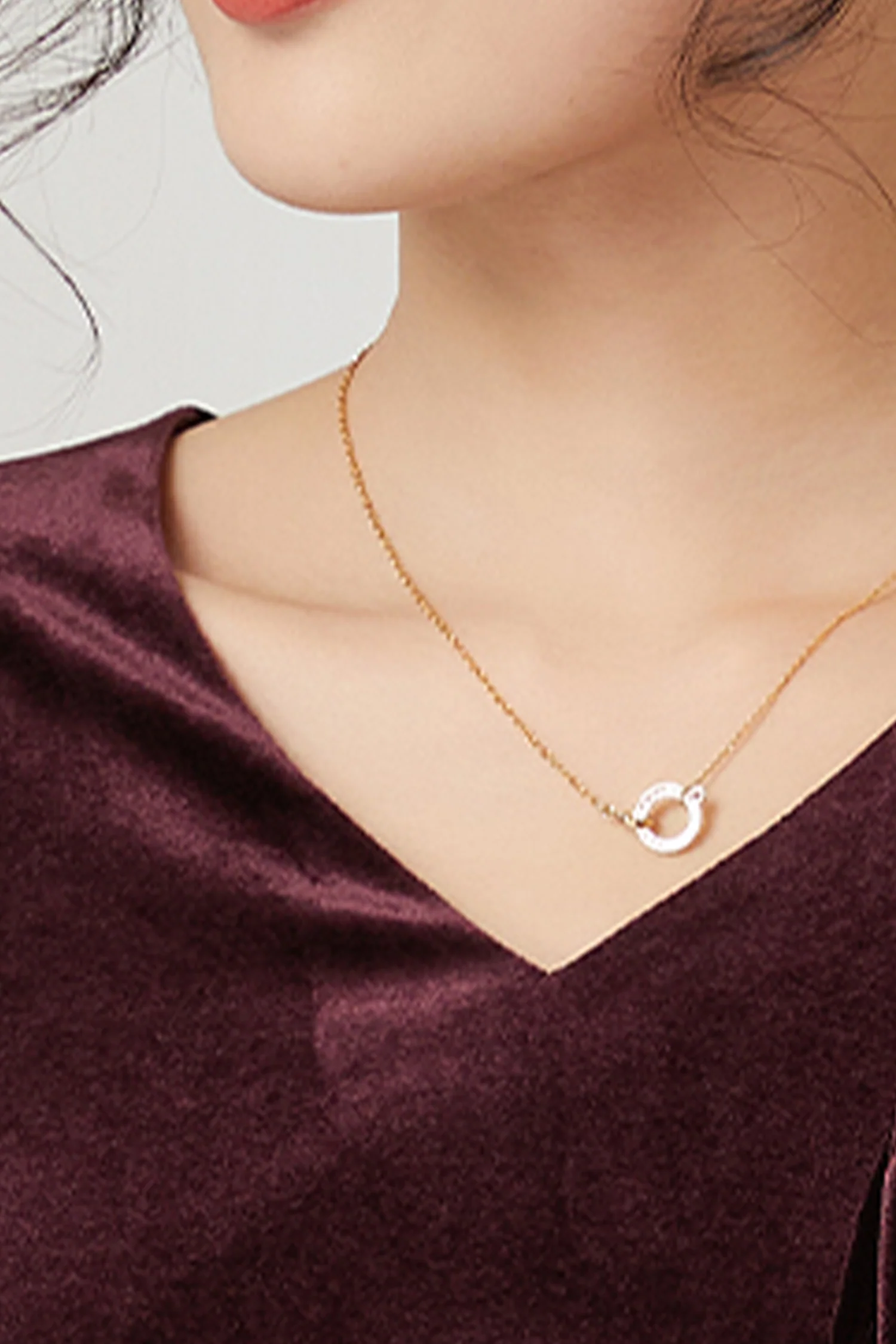 Burgundy Velvet Long Sleeve V-Neck Midi Dress - HBQMJX