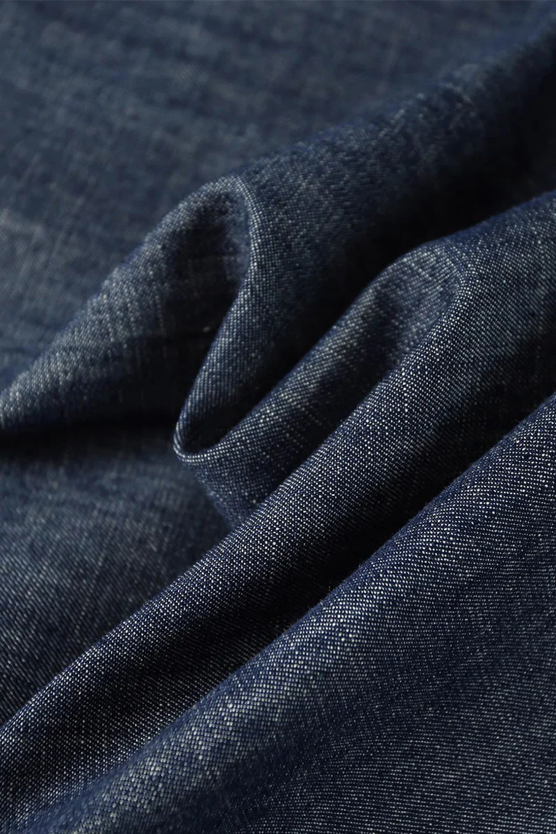 Paneled Sleeveless Denim A-Line Dress with Belt - HBQMJX