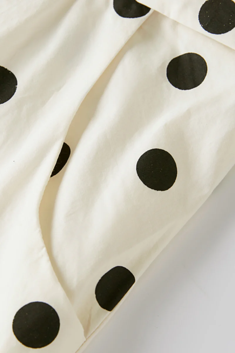 French-Inspired Polka-Dot Midi Dress - HBQMJX