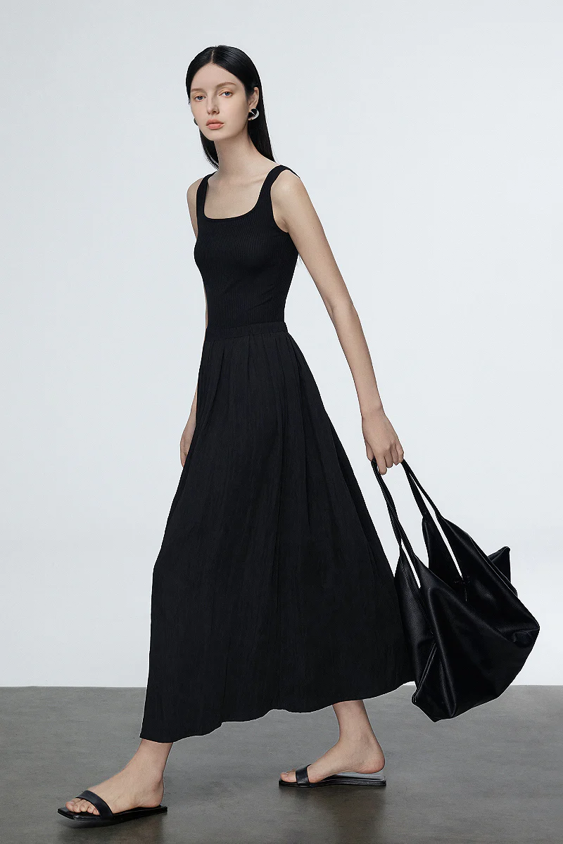 Casual Fit & Flare Ribbed Tank Maxi Dress - HBQMJX