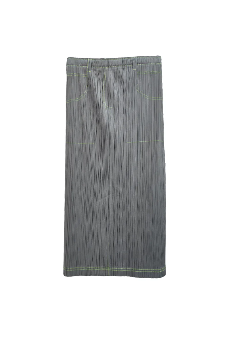 Designer Inspired Pleated Pull-On Midi Skirt - HBQMJX