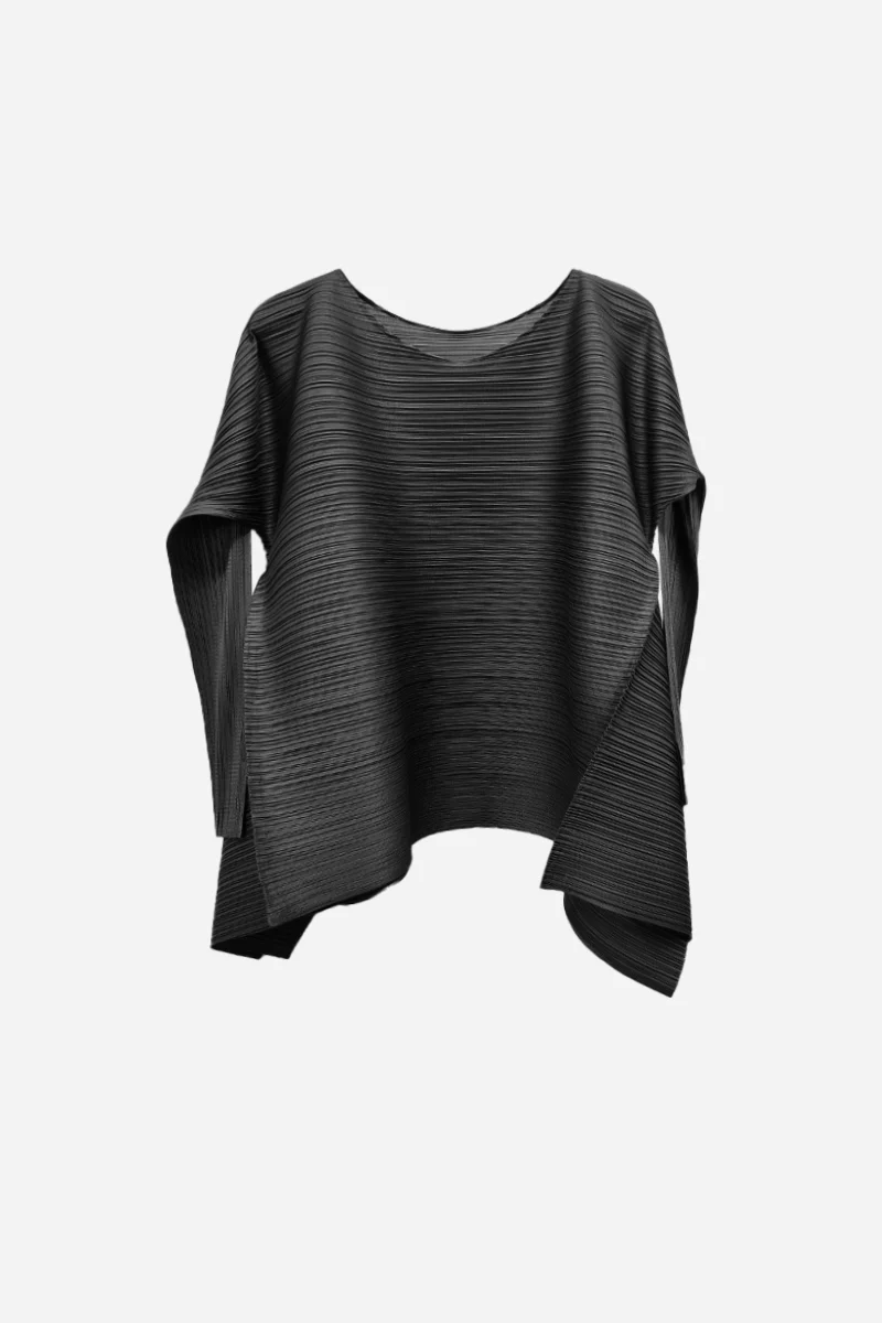 Designer Inspired Pleated Asymmetrical Top - HBQMJX