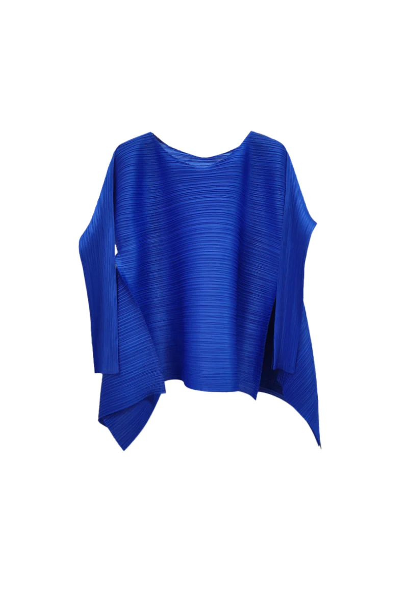Designer Inspired Pleated Asymmetrical Top - HBQMJX