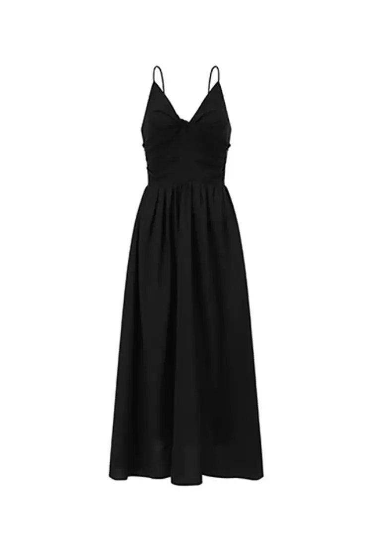 Tencel White Slip Maxi Dress with Front Twist - HBQMJX