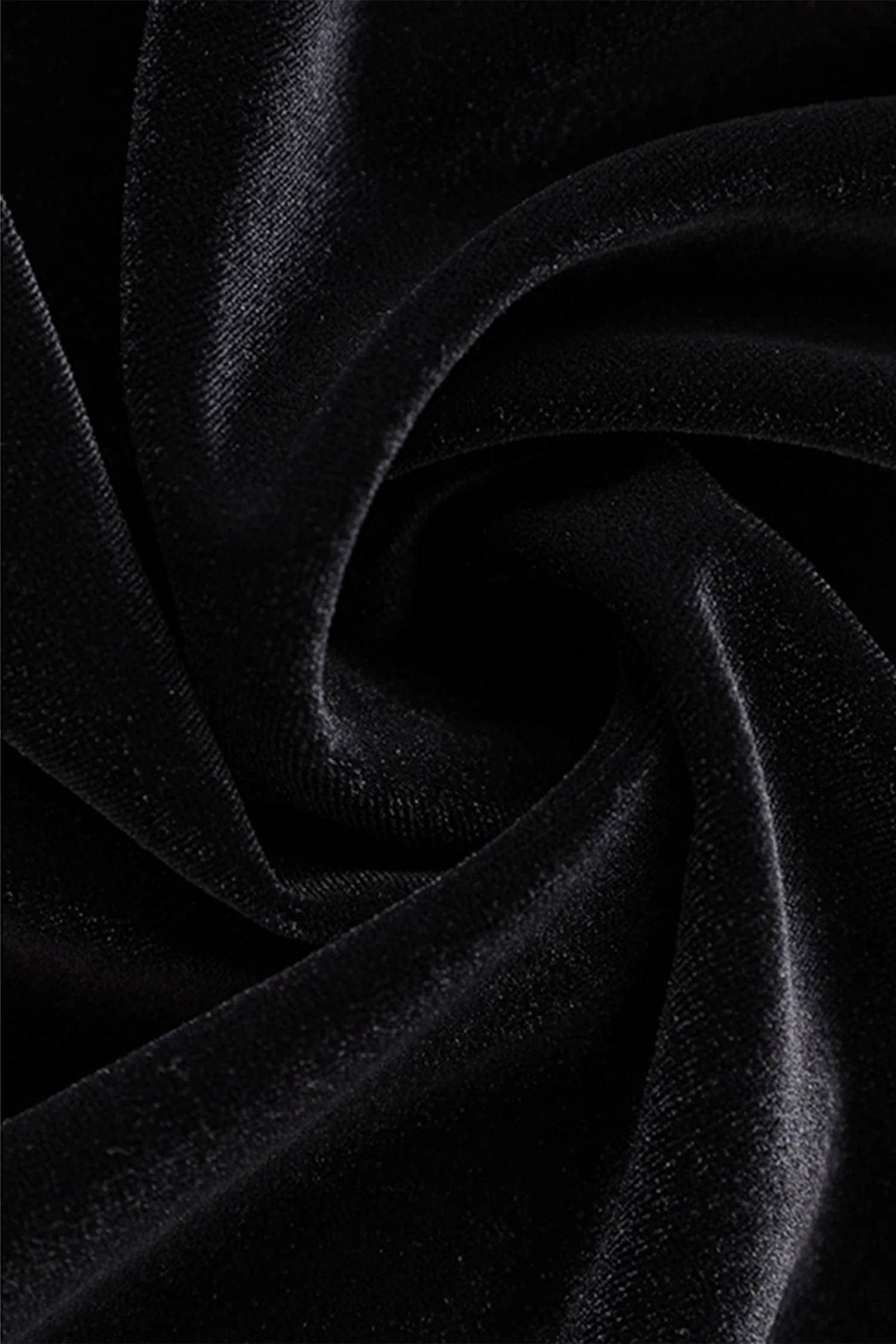 Black Velvet Long Sleeve Crewneck Maxi Dress - HBQMJX