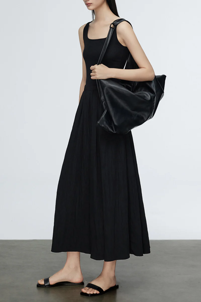 Casual Fit & Flare Ribbed Tank Maxi Dress - HBQMJX