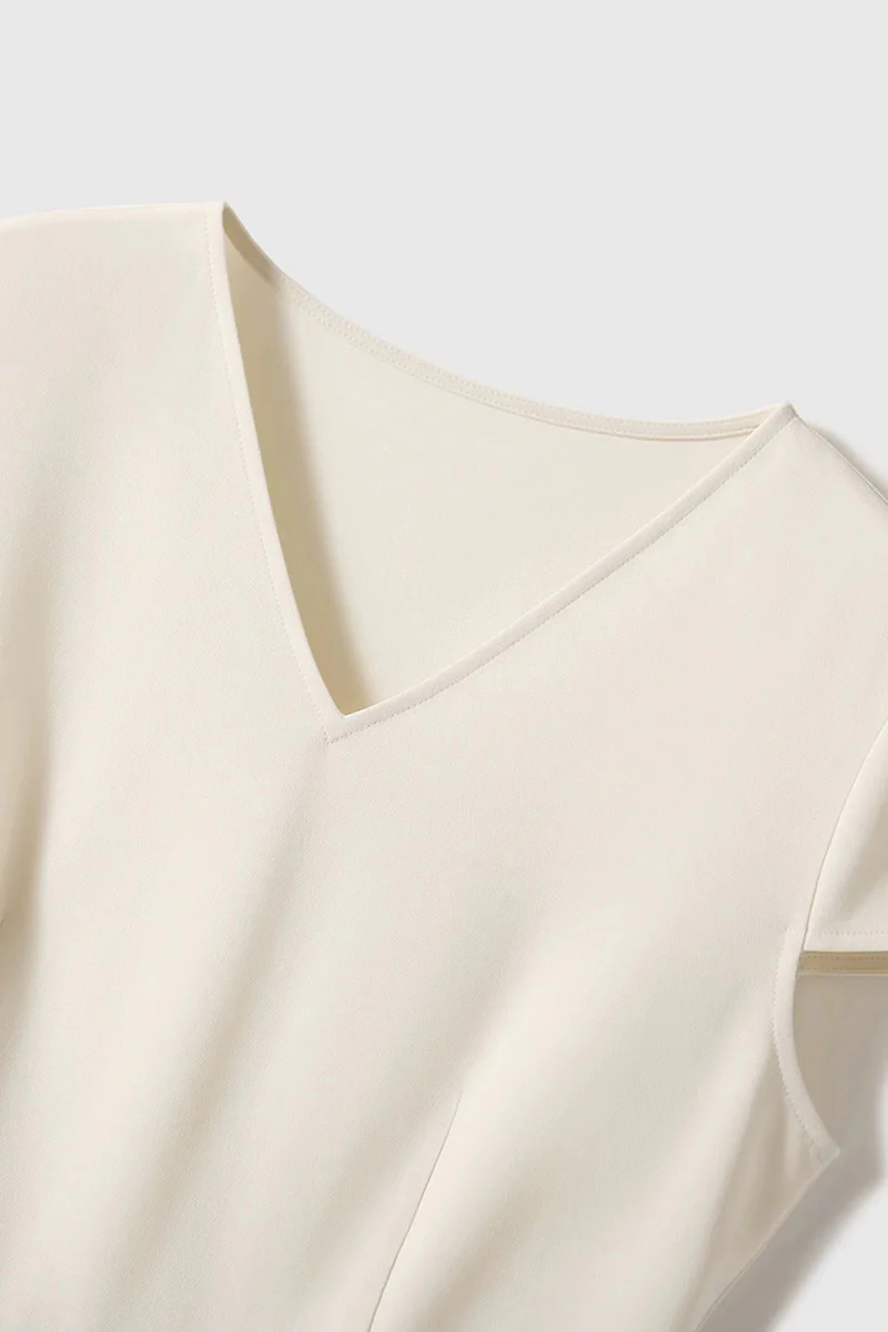 V-Neck Mermaid Midi Dress in Triacetate - HBQMJX