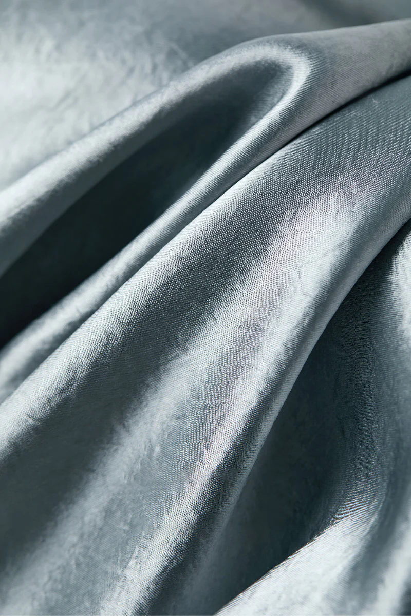 Silver Bias Cut Satin Slip Midi Dress - HBQMJX