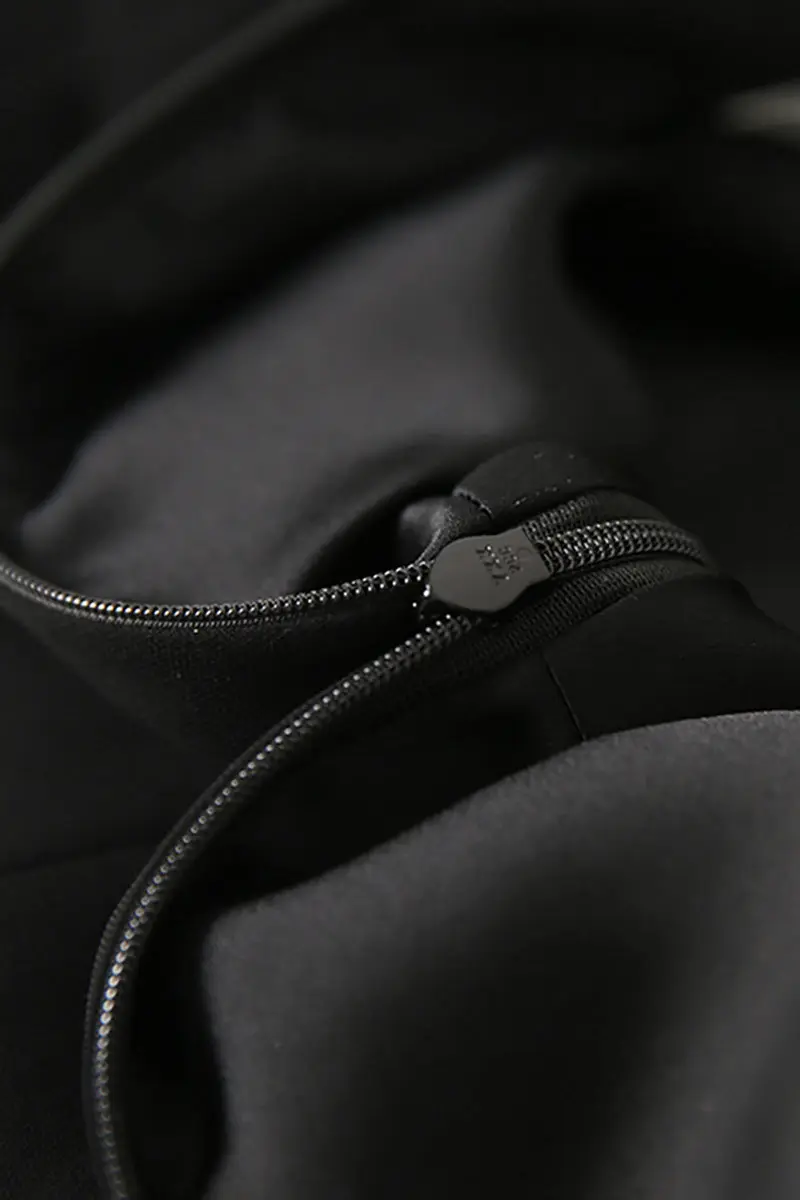 Black Triacetate V-Neck Gathered Waist Midi Dress - HBQMJX