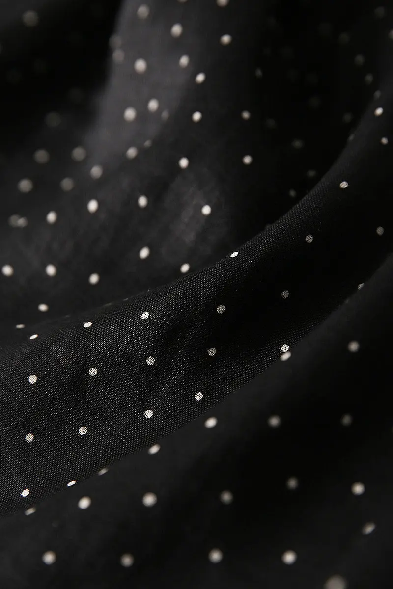 100 Linen Polka Dot Sleeveless Midi Dress with Pockets - HBQMJX