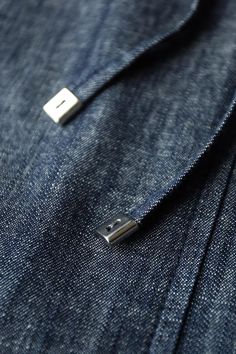 Paneled Sleeveless Denim A-Line Dress with Belt - HBQMJX