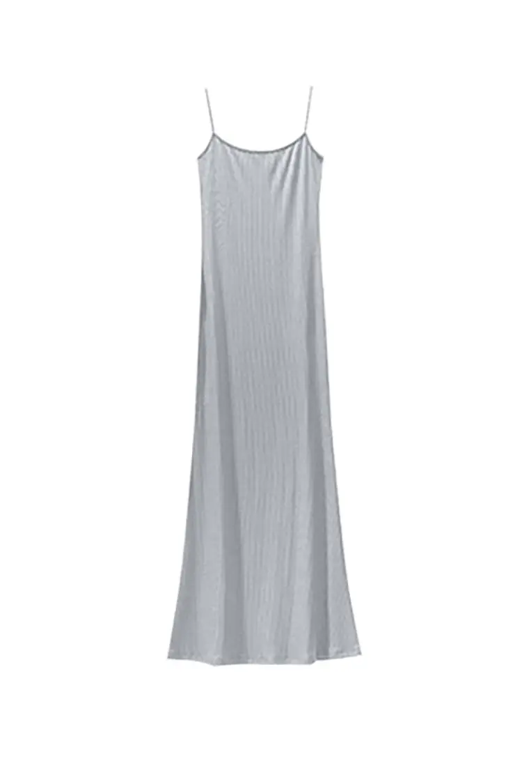 Black Bodycon Slip Maxi Dress - HBQMJX