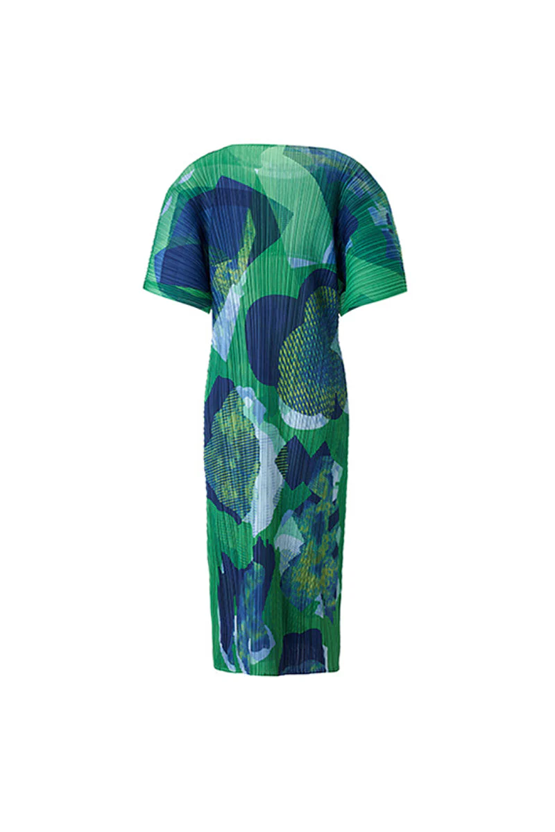 Designer Inspired Pleated Floral Midi Dress - HBQMJX