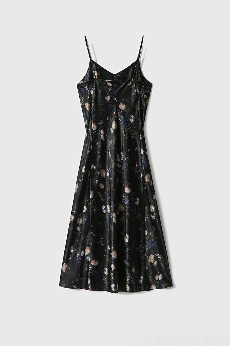 19 Momme Silk-Blend Slip Dress in Floral Print - HBQMJX