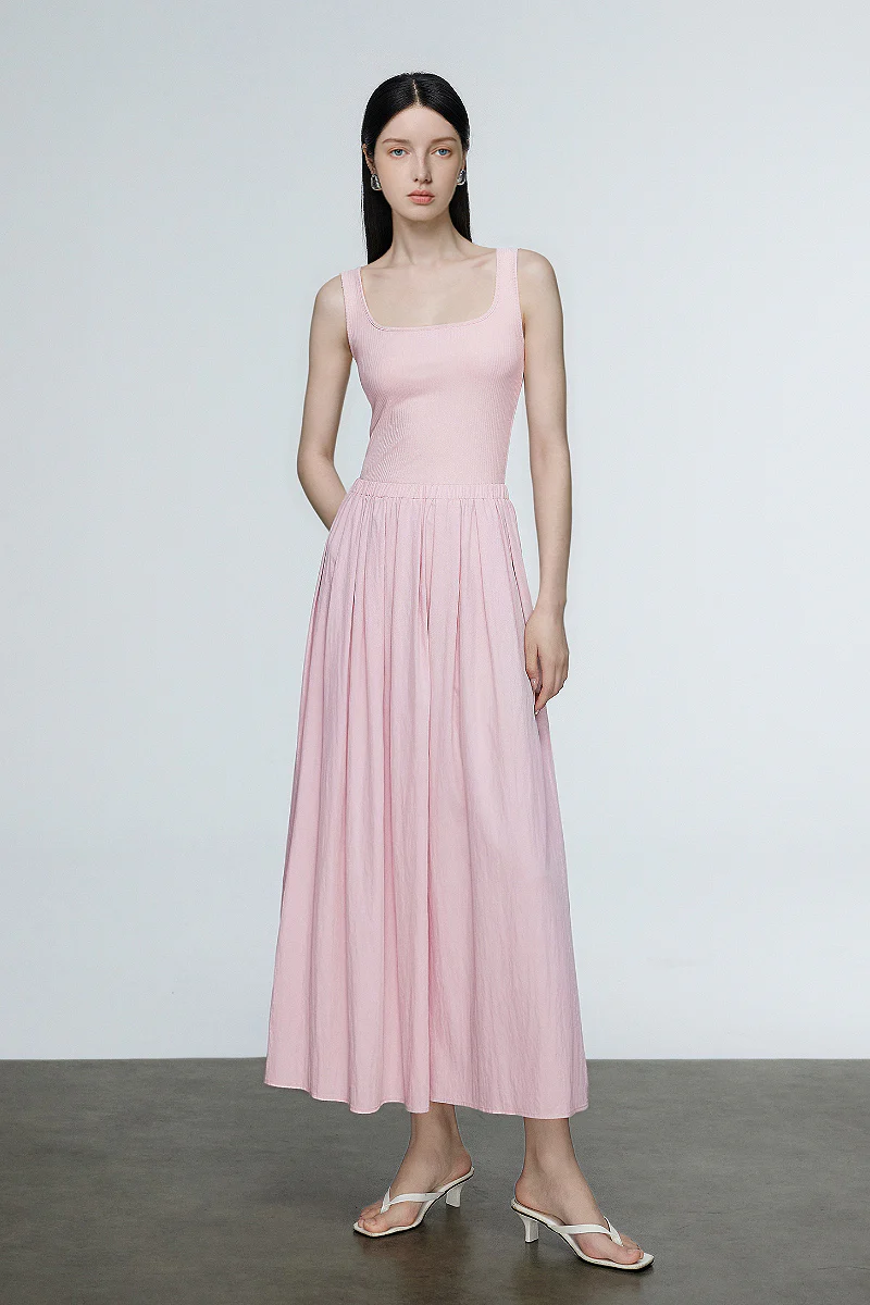 Casual Fit & Flare Ribbed Tank Maxi Dress - HBQMJX