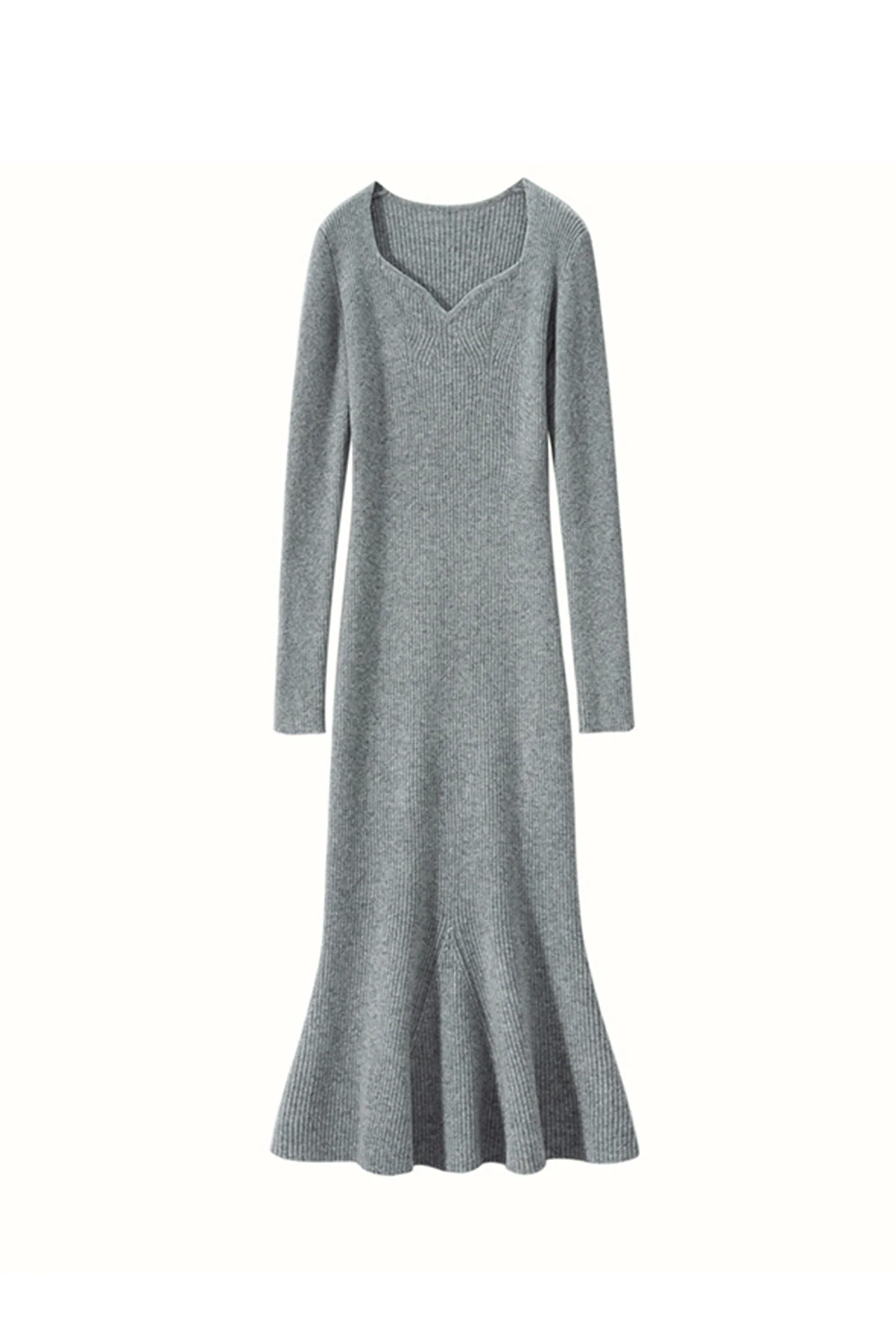 Ultrasoft Cashmere Long Sleeve Sweetheart Midi Sweater Dress - HBQMJX