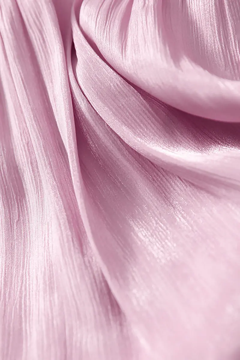 Pink Silky Tiered Puff-Sleeve Maxi Dress - HBQMJX