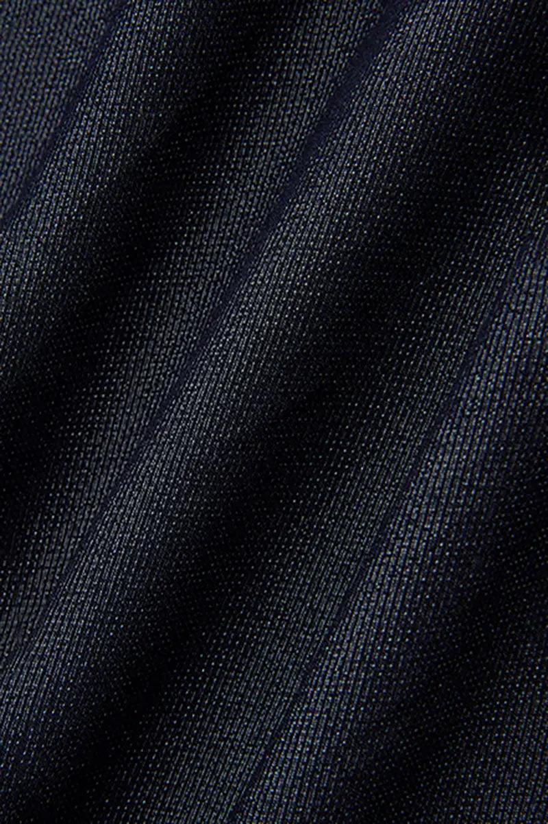 Denim-Inspired Off-Shoulder A-Line Midi Dress with Decorative Buttons - HBQMJX