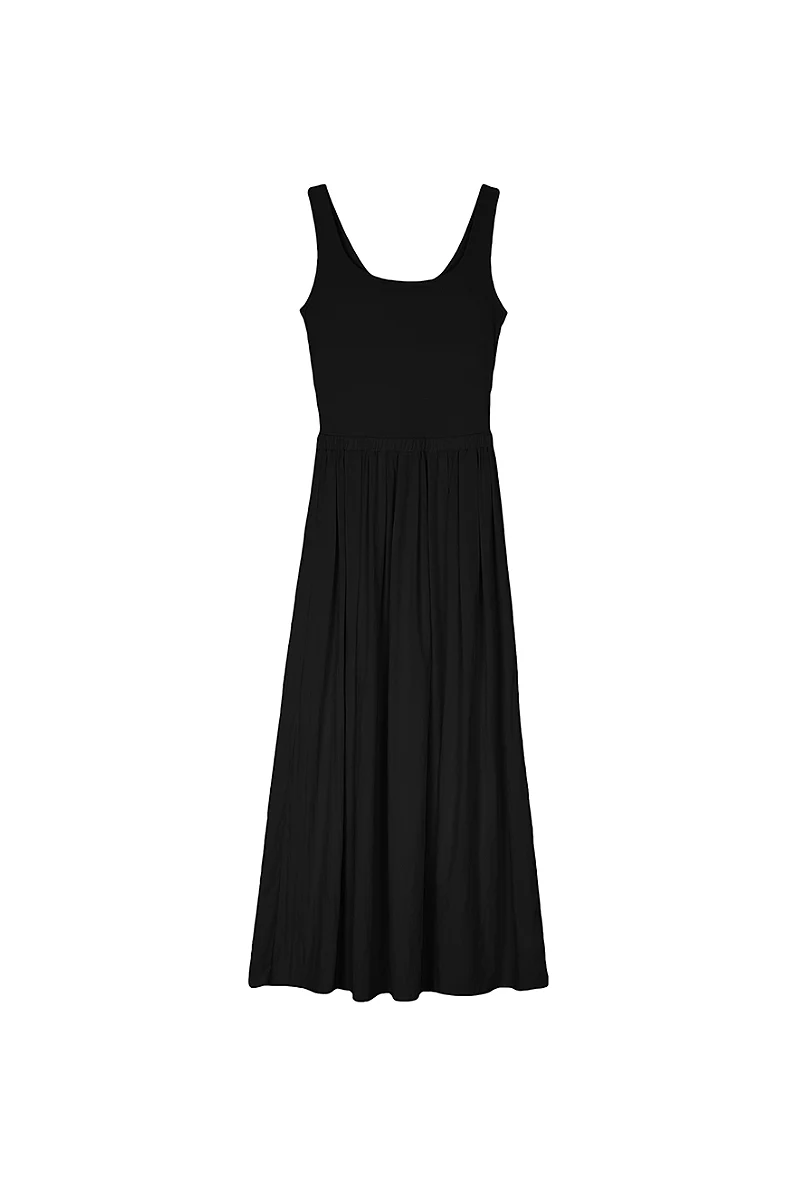 Casual Fit & Flare Ribbed Tank Maxi Dress - HBQMJX