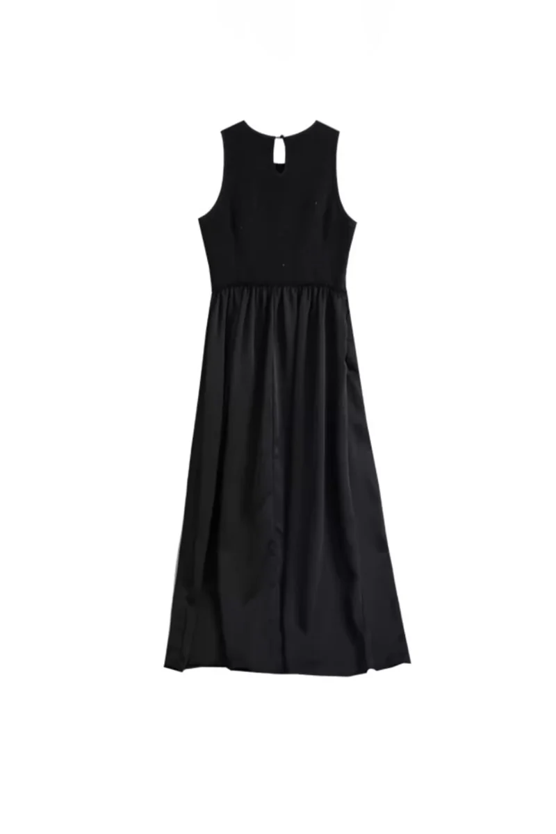 Black Sleeveless Fit & Flare Maxi Dress - HBQMJX