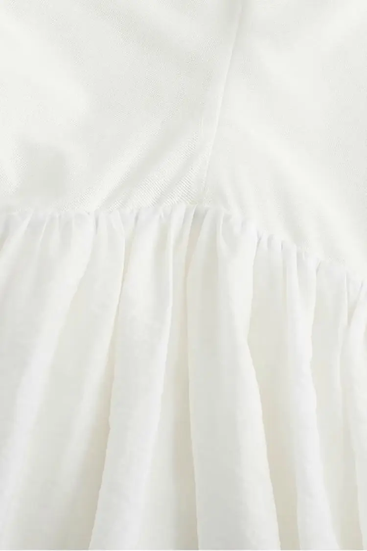 Tencel White Slip Maxi Dress with Front Twist - HBQMJX