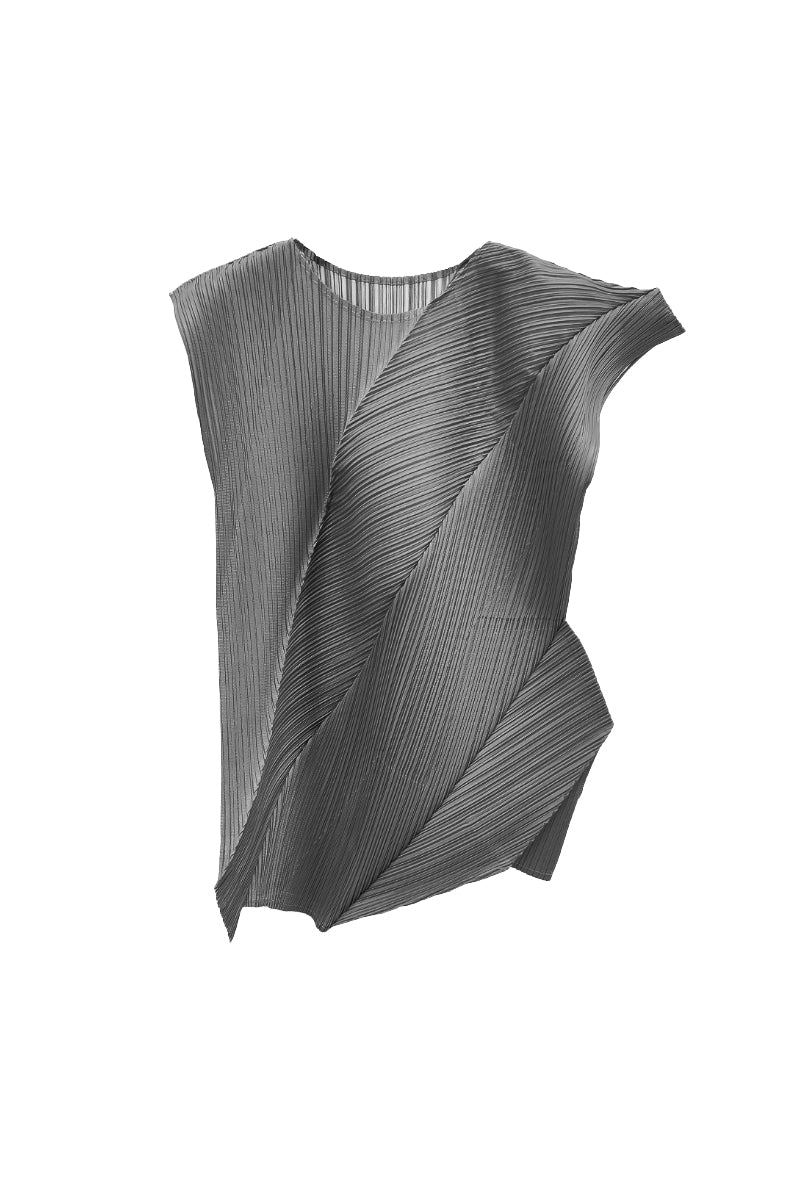 Designer Inspired Pleated Cap-Sleeve Top - HBQMJX