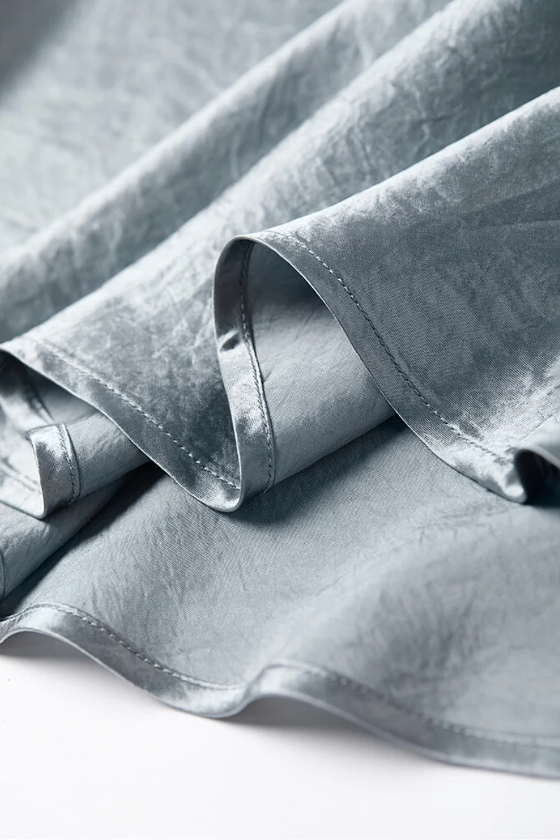 Silver Bias Cut Satin Slip Midi Dress - HBQMJX