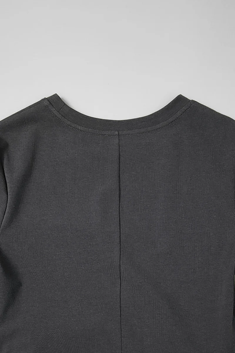 Sage Green Ruched-Waist T-Shirt Midi Dress - HBQMJX