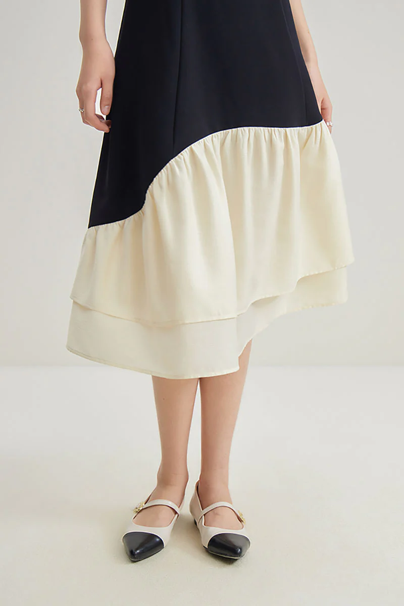 Short-Sleeve Sweetheart-Neck A-Line Midi Dress - HBQMJX