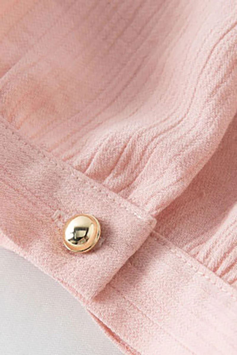 Pink Short-Sleeve A-Line Midi Dress - HBQMJX