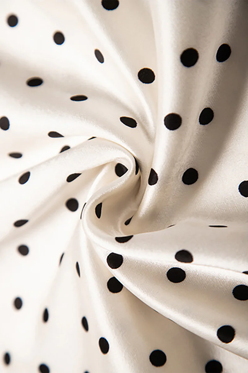 Polka-Dot V-Neck Midi Slip Dress in Triacetate-Blend - HBQMJX