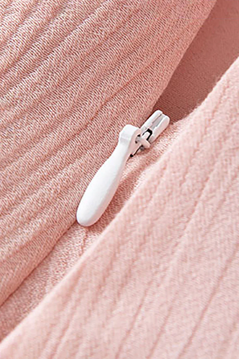 Pink Short-Sleeve A-Line Midi Dress - HBQMJX