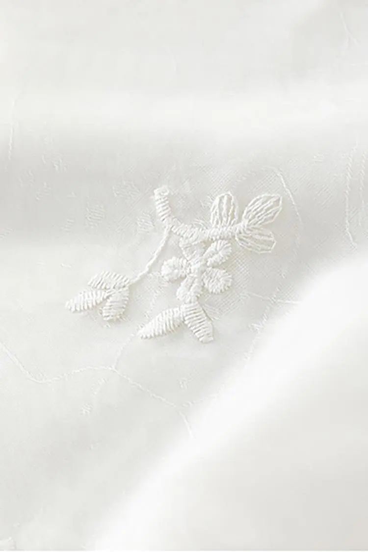 White Flowy Halter Embroidered Dress - HBQMJX