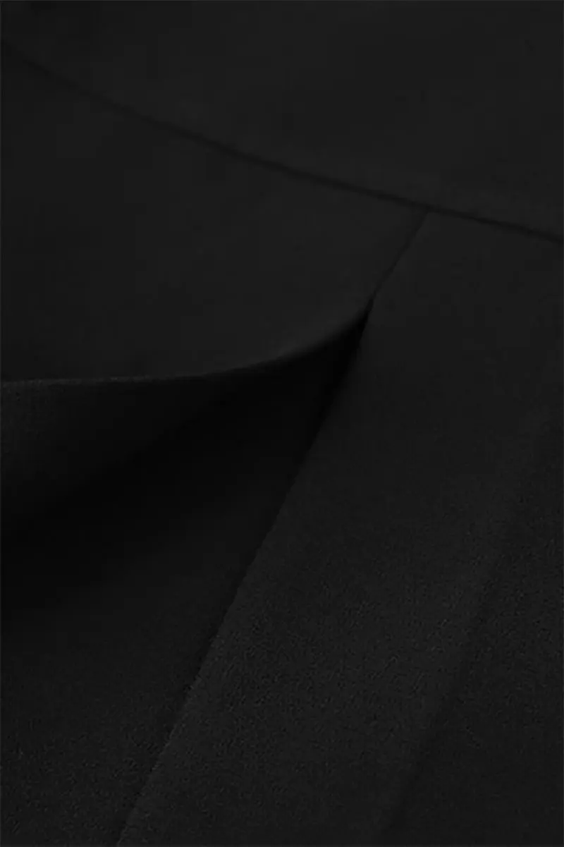 Elegant Black Spaghetti-Strap A-Line Midi Dress - HBQMJX