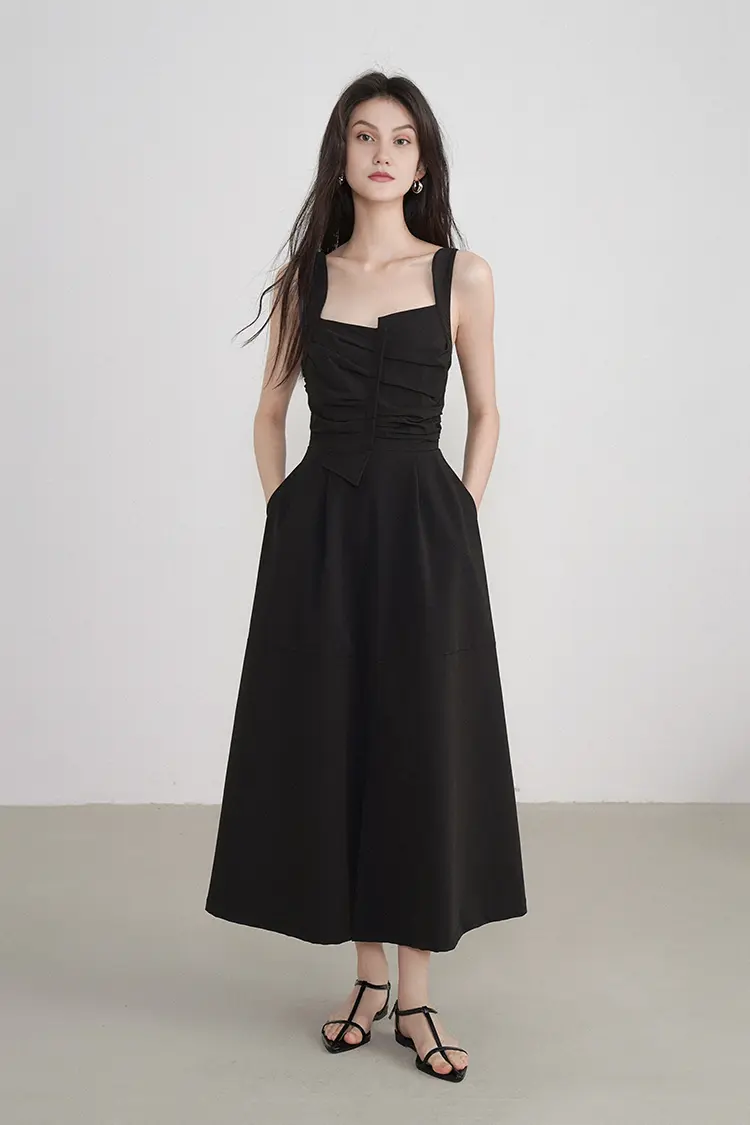 Asymmetric Front Sleevesless Dress - HBQMJX