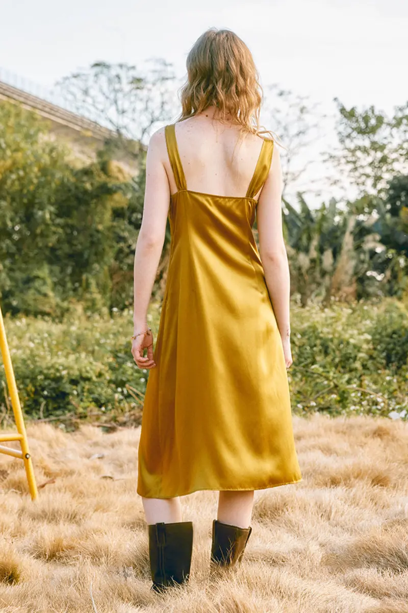 French-Inspired 19 MM Silk Crepe-Back Sleeveless Midi Dress - HBQMJX