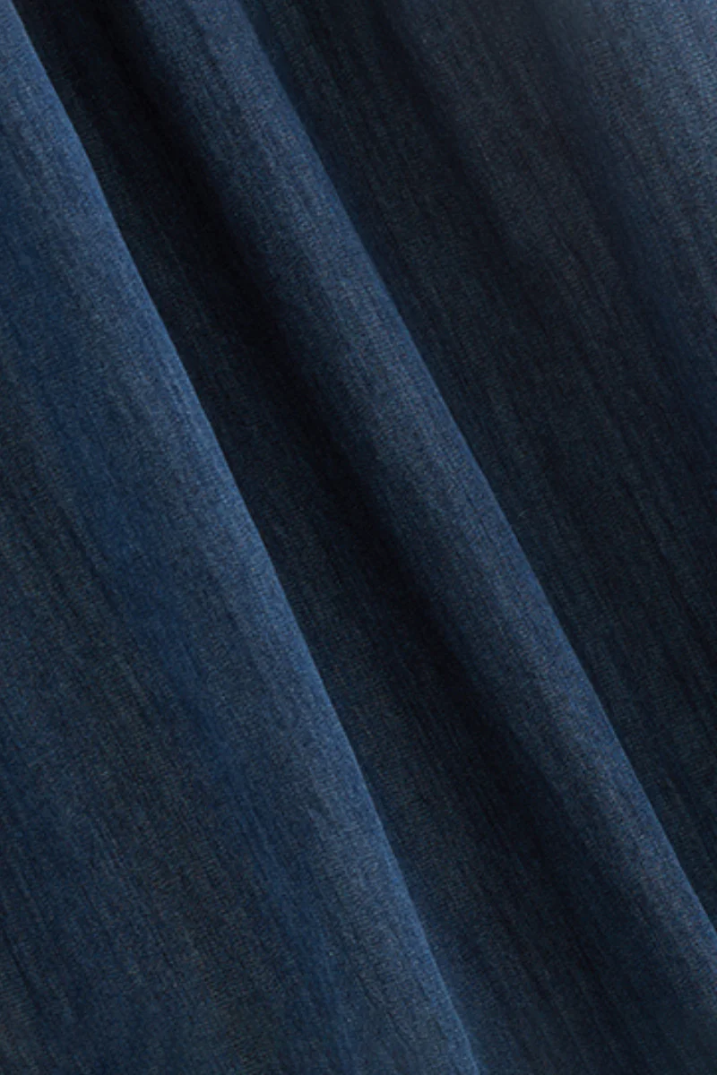 Denim Spaghetti-Strap Midi Dress With Pockets - HBQMJX