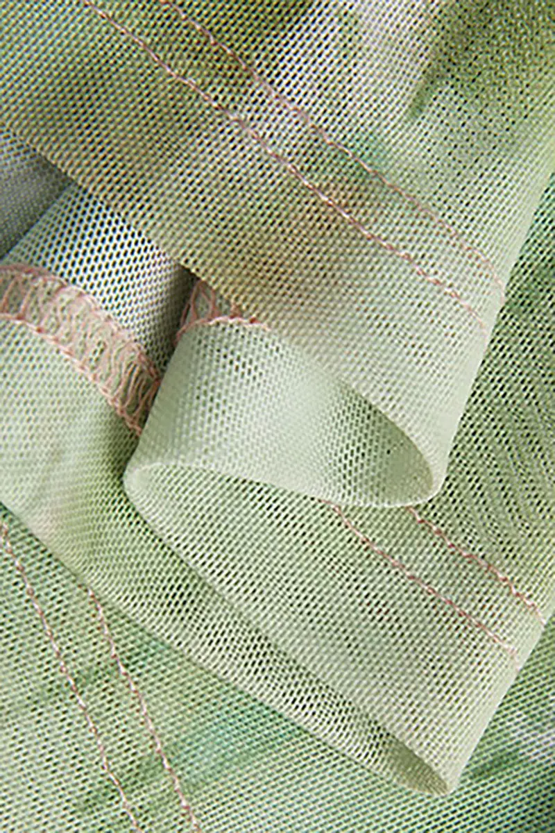 Floral Lace Mesh Slip Midi Dress with Side Slit - HBQMJX