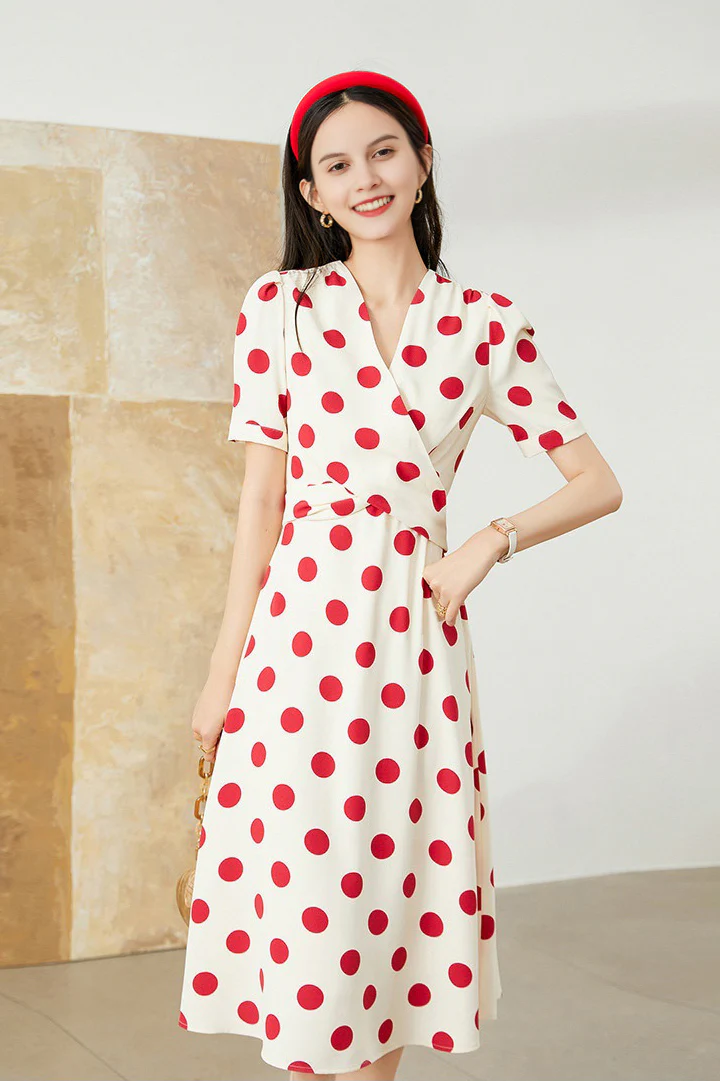 Vintage Polka Dot Suit Dress - HBQMJX