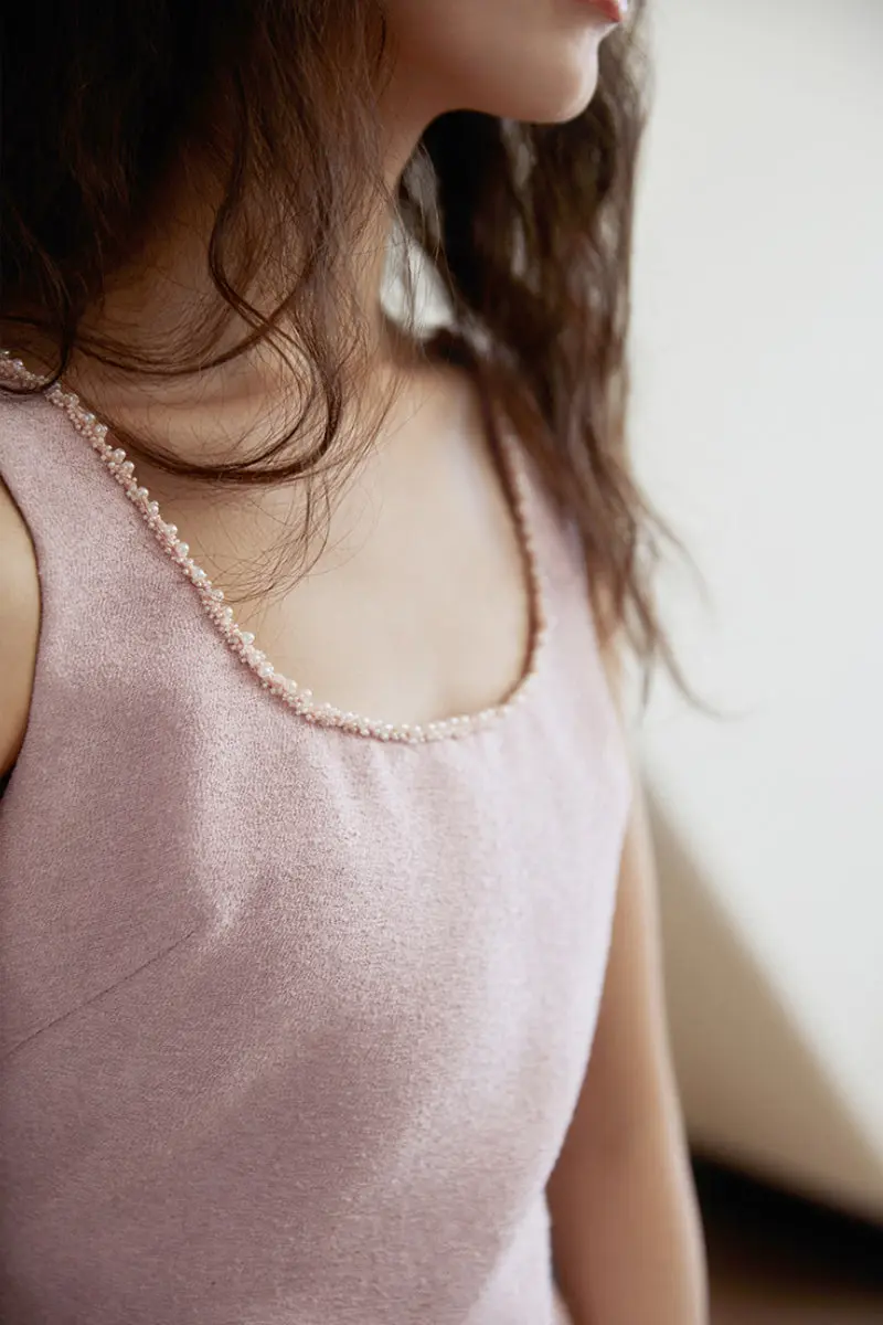 Pink Scoop-Neck Sleeveless Mini Dress - HBQMJX