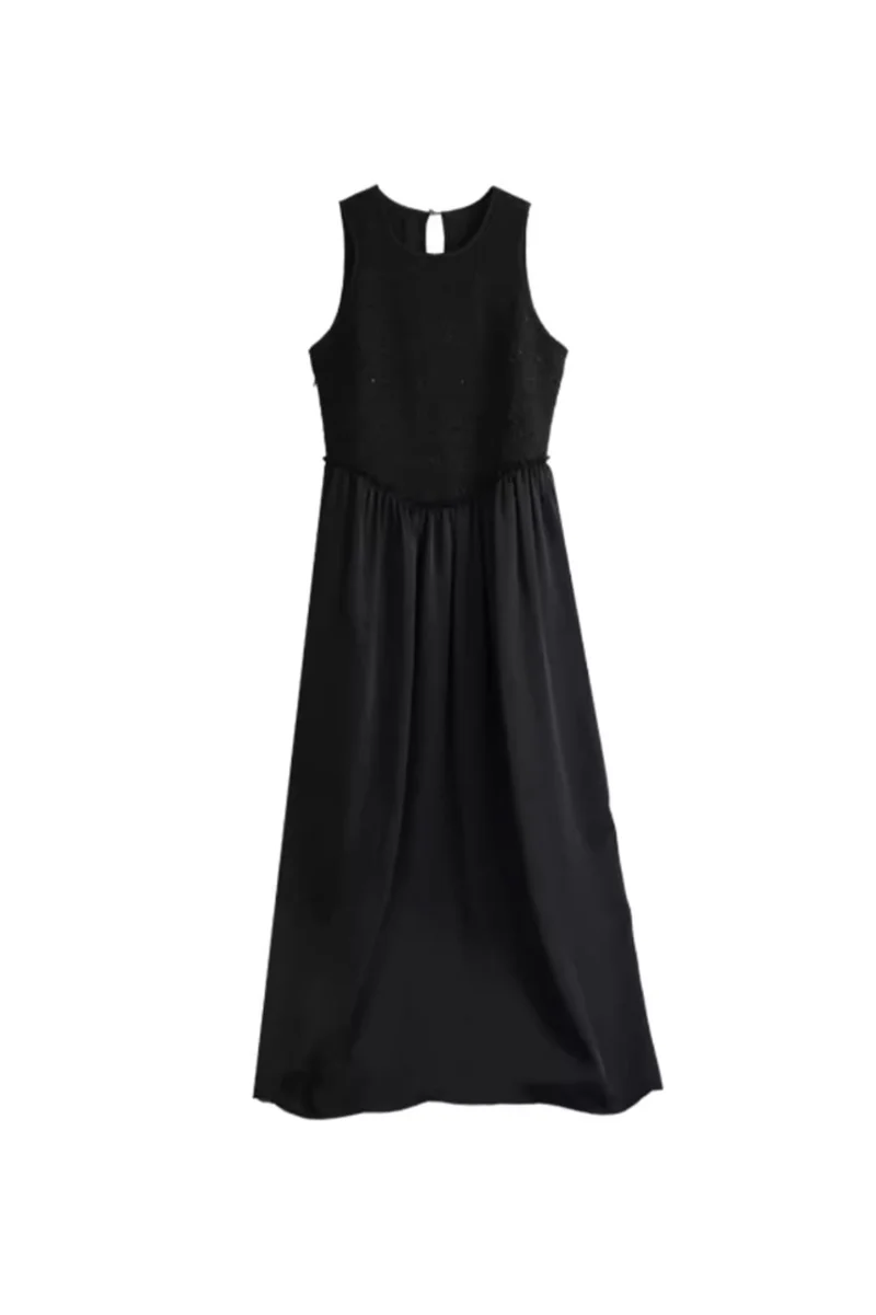 Black Sleeveless Fit & Flare Maxi Dress - HBQMJX