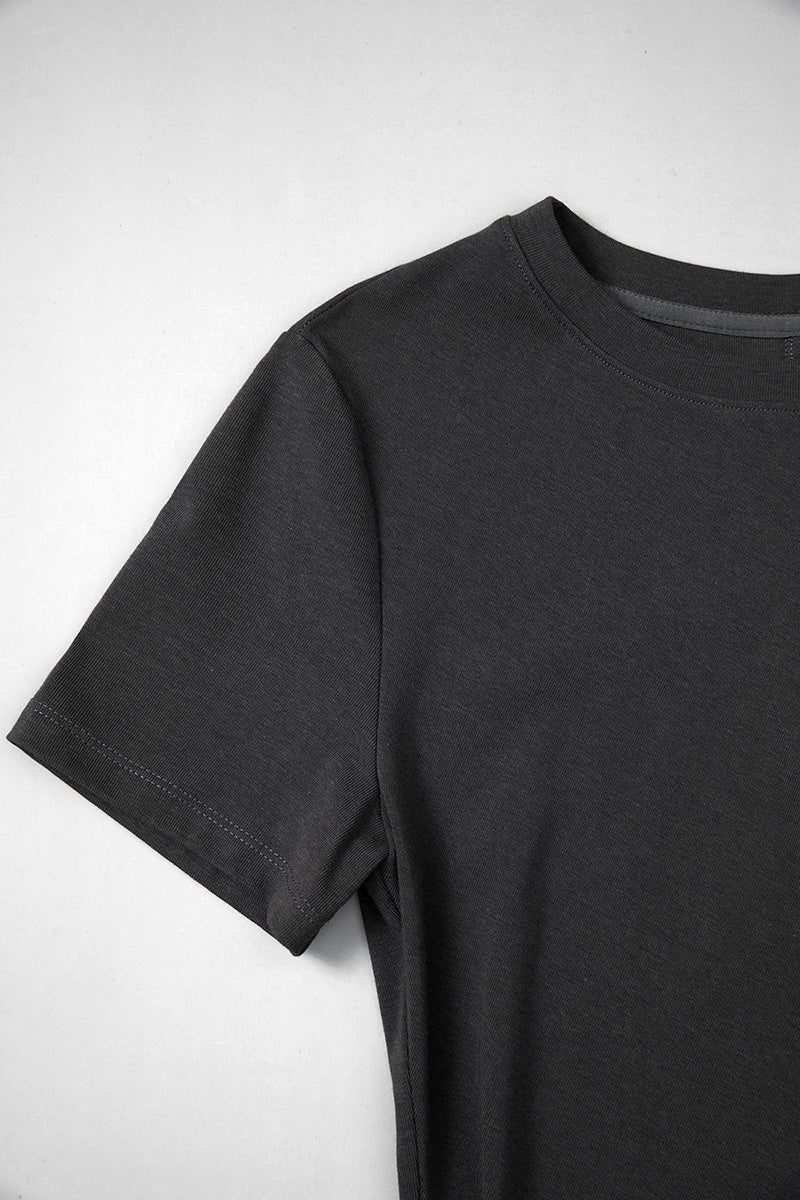 Sage Green Ruched-Waist T-Shirt Midi Dress - HBQMJX