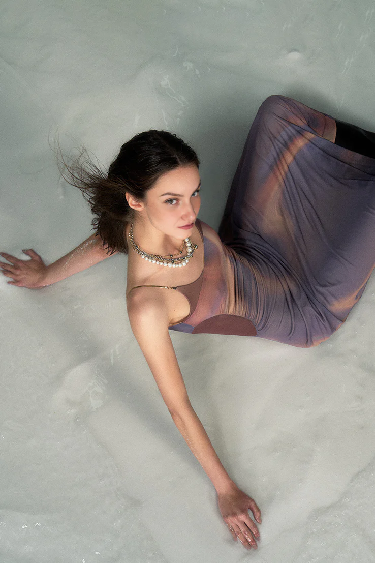 Tie Dye Spaghetti Strap Mesh Dress - HBQMJX