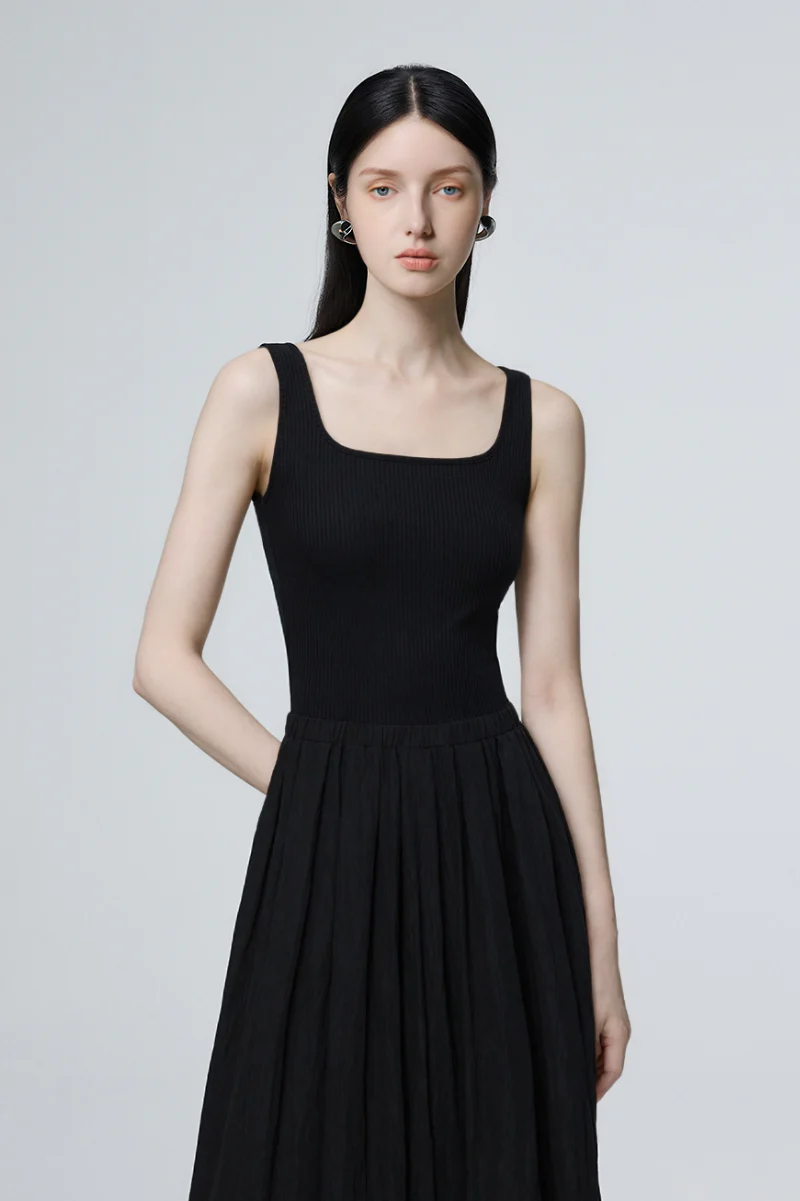 Casual Fit & Flare Ribbed Tank Maxi Dress - HBQMJX