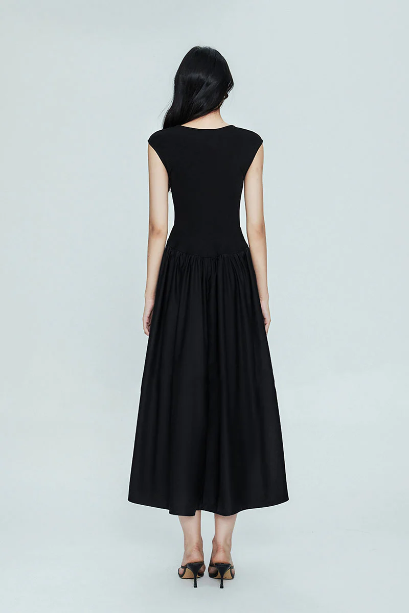 White Fit & Flare Cap-Sleeve Scoop-Neck Midi Dress - HBQMJX