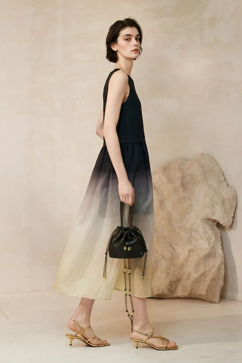 Ombre Sleeveless Linen Midi Dress - HBQMJX