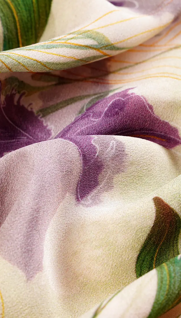 French Inspired Floral Mulberry Silk Slip Dress - HBQMJX