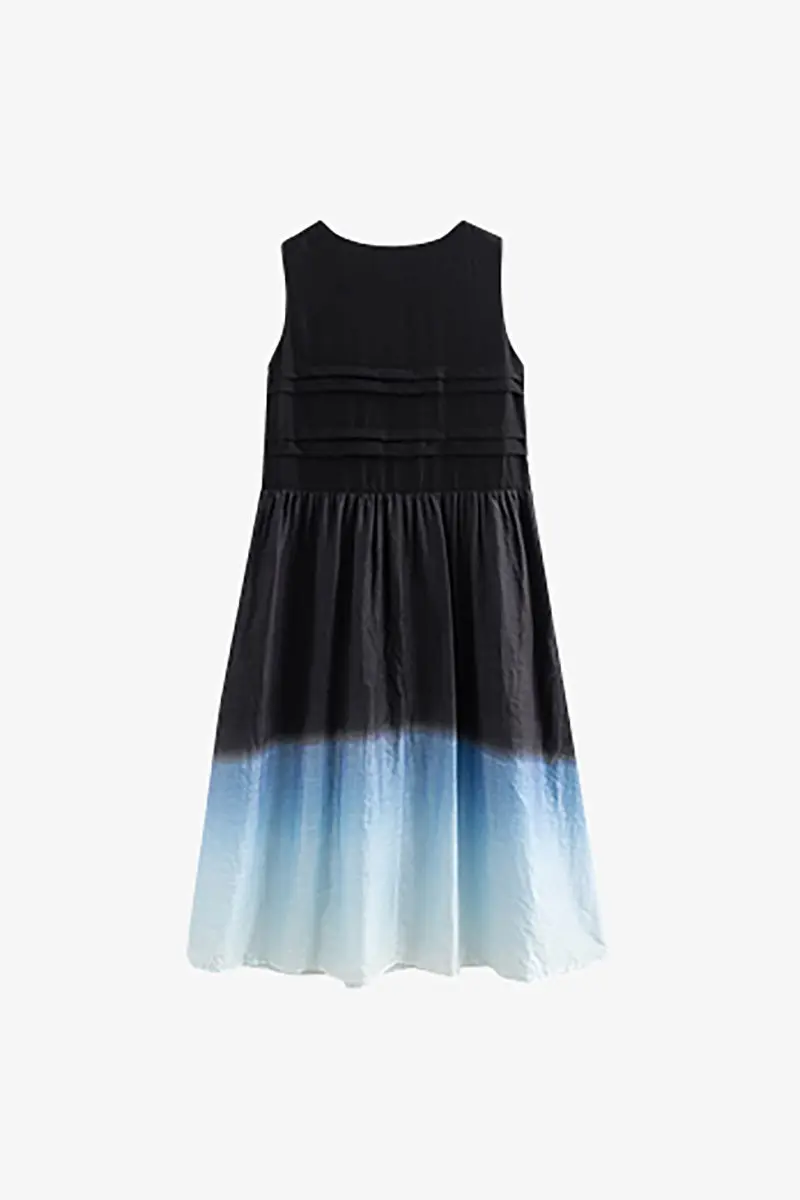 Ombre Sleeveless Trapeze Midi Dresss - HBQMJX