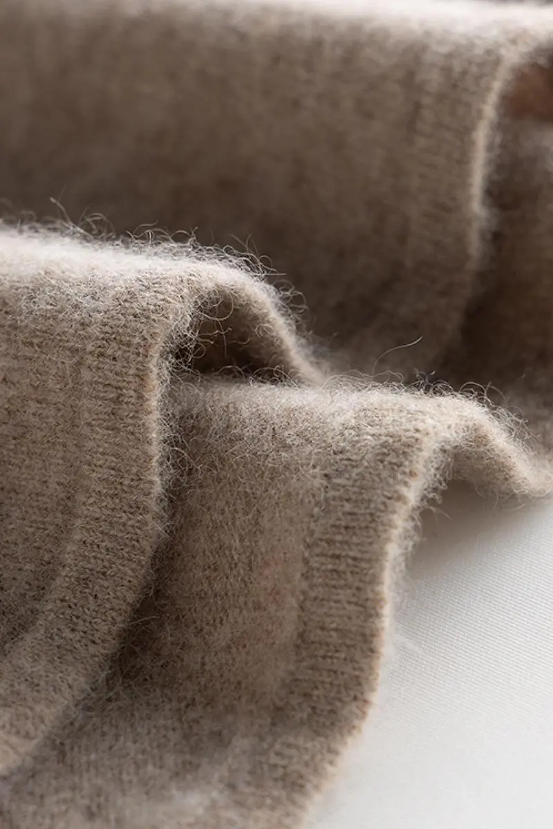 100 Cashmere Midi Sweater Dress with Mandarin-inspired Collar - HBQMJX